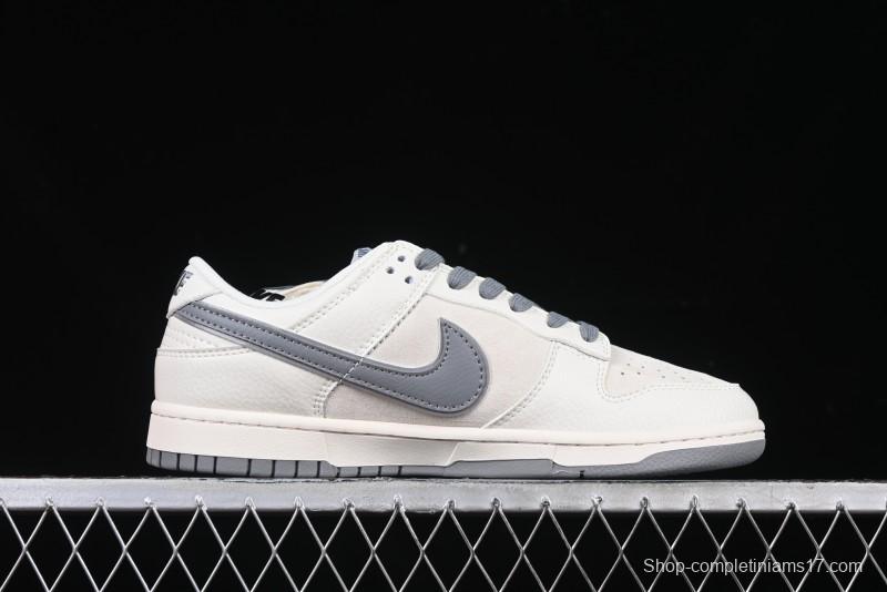 Nike SB Dunk Low Supreme Collaboration Grey Swoosh Double Mini Swoosh Anniversary Custom Low-Top Casual Sneakers - XX2025-688