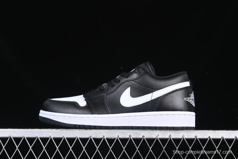 Nike Air Jordan 1 Low Retro Basketball Shoes in Black and White - 553558-043
