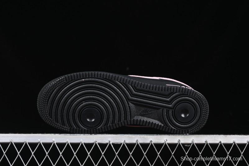 Nike Air Force 1 '07 Low Casual Sneakers with Black & Pink Double Swoosh - CW2288-028