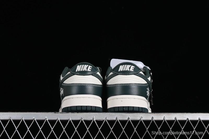 Nike SB Dunk Low Stussy Collaboration - Navy Starry Sky Anniversary Custom Low-Top Casual Skate Shoes - BB9898-003