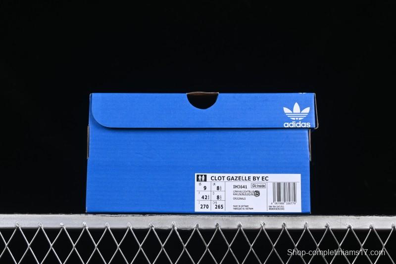Adidas Clot x Originals Gazelle Indoor Retro Casual Slip-Resistant Wear-Resistant Low-Top Sneakers - IH3641