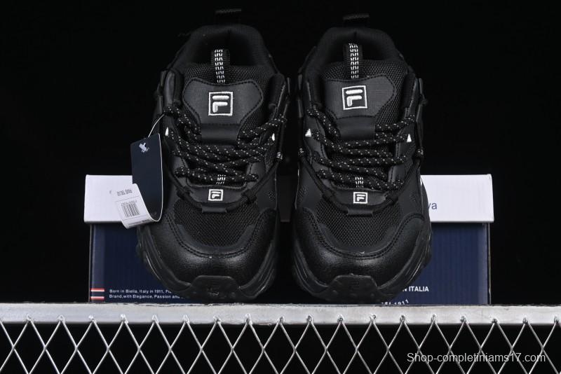 Fila Fusion Retro Mars Running Shoes with Lace-Up Design and Cushioned Sole - F12W422103FBK