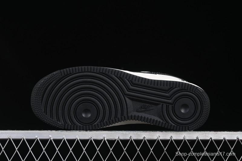 Nike Air Force 1 '07 Low Stussy Collaboration Black Leather Low-Top Casual Sneakers - HH7518-045