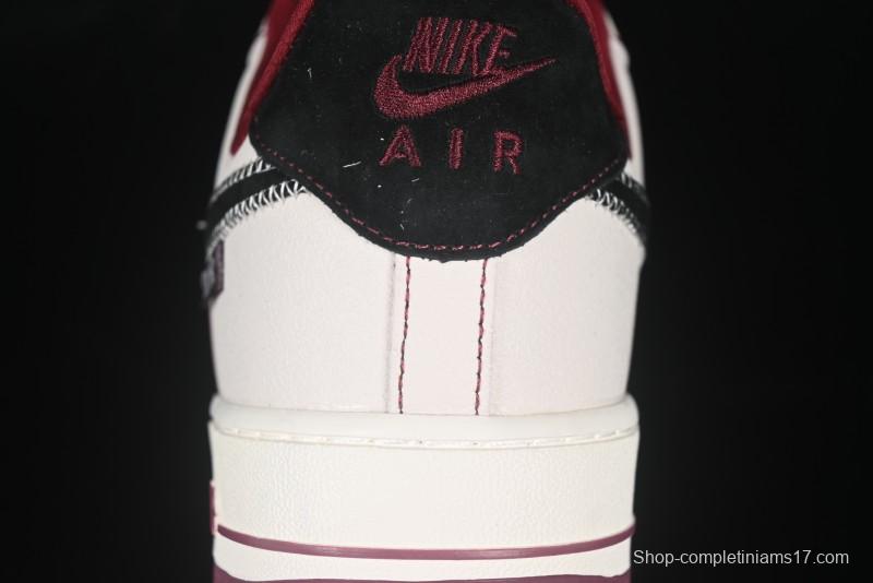 Nike Air Force 1 '07 Low Dior Collaboration Burgundy Low-Top Casual Sneakers - KK1988-046