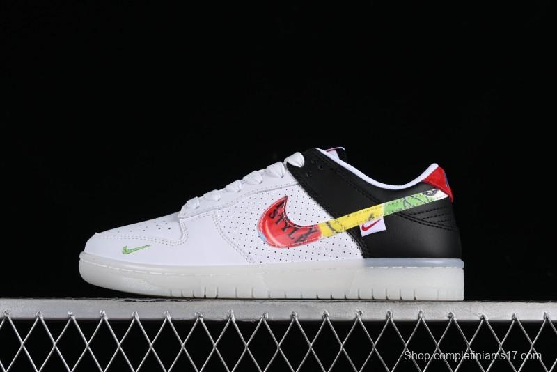 Nike SB Dunk Low Multi-Color Crystal Anniversary Customized Low-Top Casual Skate Shoes - JH8039-935