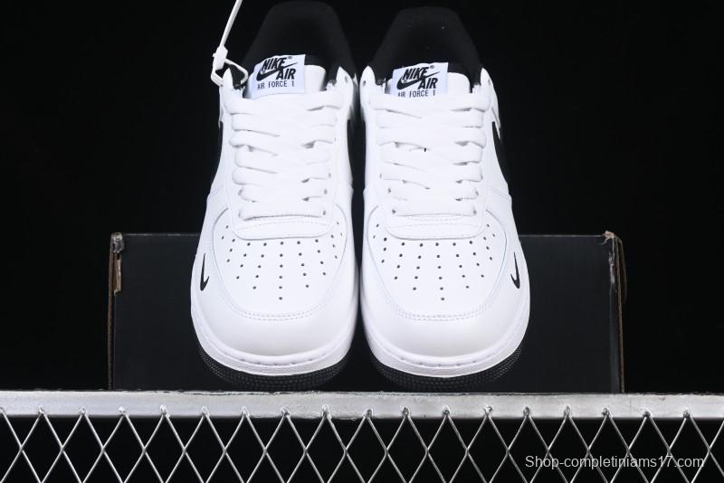 Nike Air Force 1 '07 Low White Black Swoosh Casual Sneakers - 315122-103