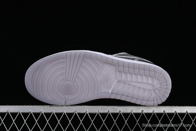 Nike Air Jordan 1 Low "Metallic Silver" Casual Sneakers with Metallic Finish - FN5030-001