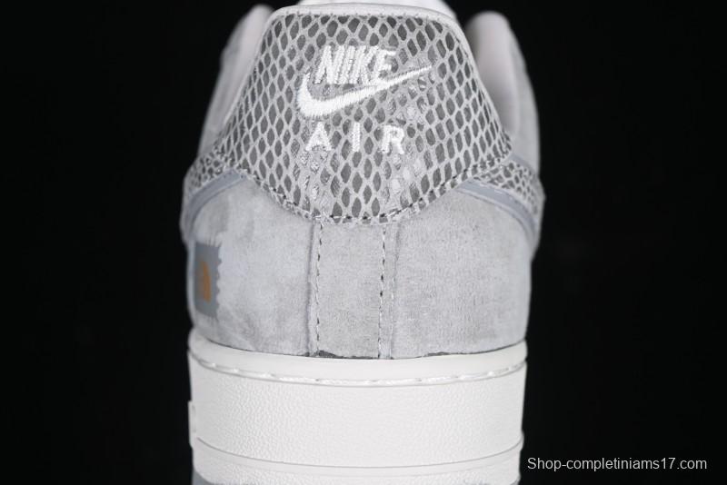 Nike Air Force 1'07 Low The North Face Collaboration Pig Grey Snake Print Low-Top Casual Sneakers - DF0188-027