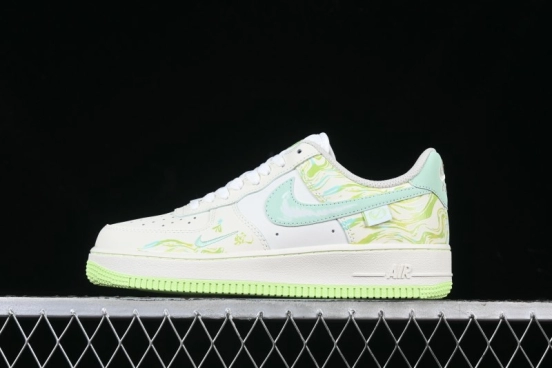 Nike Air Force 1 '07 Low "Green Snake" Year of the Snake Limited Edition Casual Sneakers with Bamboo and Serpent Design - FB1893-555
