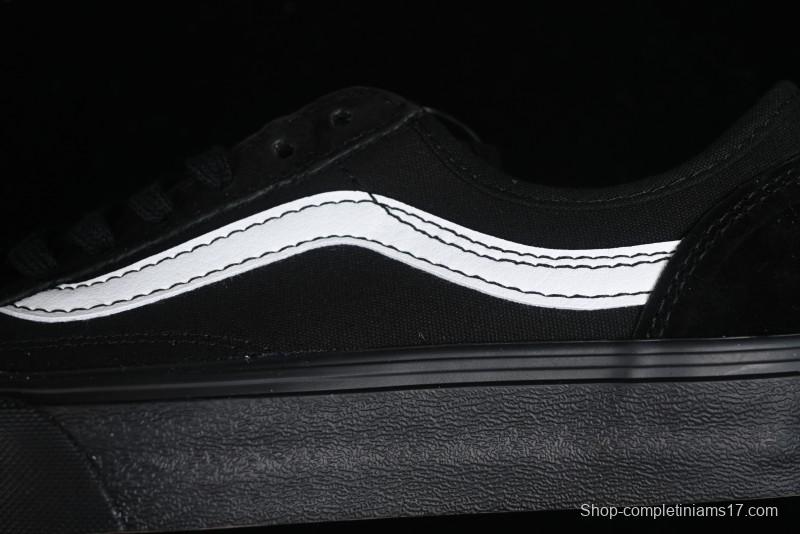 Vans Style 36 SF All Black Skate Shoes with Killer Whale Half-Toe Cap Design - VN0A3MVLB8C