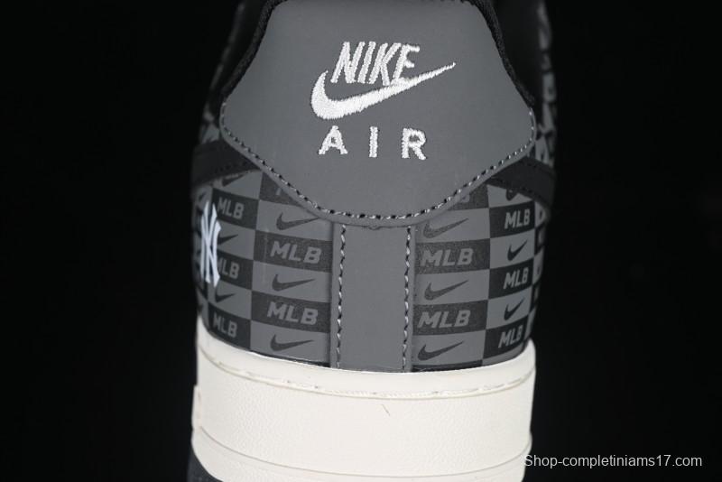 Nike Air Force 1 '07 Low MLB Collaboration Dark Checkered Beige Low-Top Casual Sneakers - DF0188-038