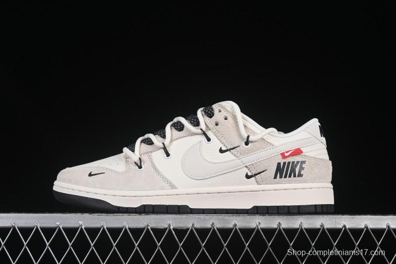 Nike SB Dunk Low Collaboration Sneakers - Red Tag Beige Black Anniversary Custom Edition - XX3168-118
