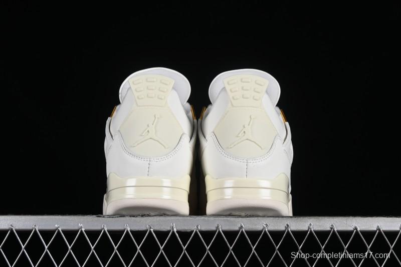 Nike Air Jordan 4 Retro Sneakers with Metallic Gold Design - AQ9129-170