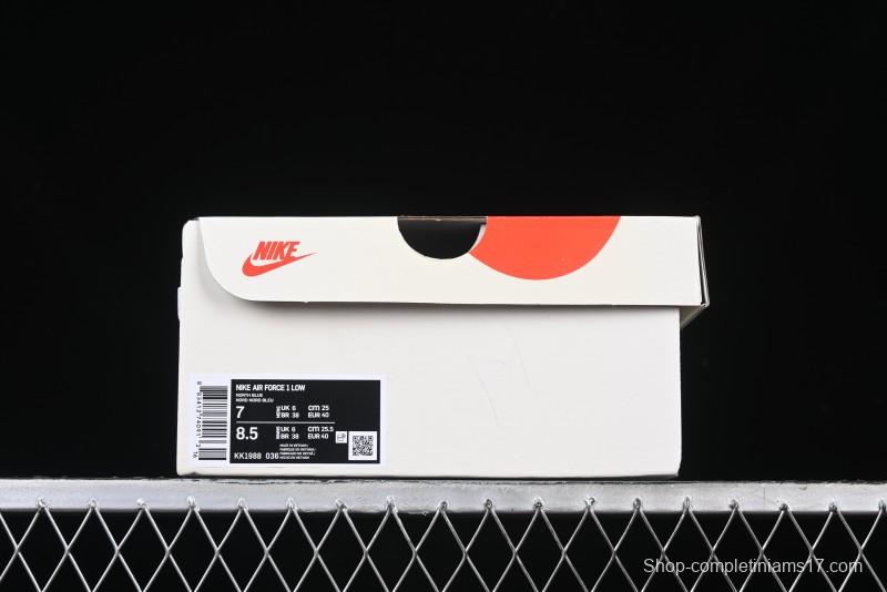 Nike Air Force 1 '07 Low Bape Collaboration - Blue Four Small Swoosh Casual Sneakers - KK1988-036