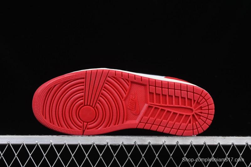 Nike Air Jordan 1 Low AJ1 White Red Black Hook Casual Sneakers - HQ6998-600