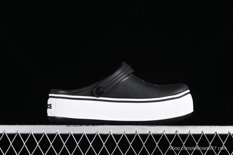 Crocs Crocband Platform Rainbow Comfortable Thick-Soled Clogs - B.D4