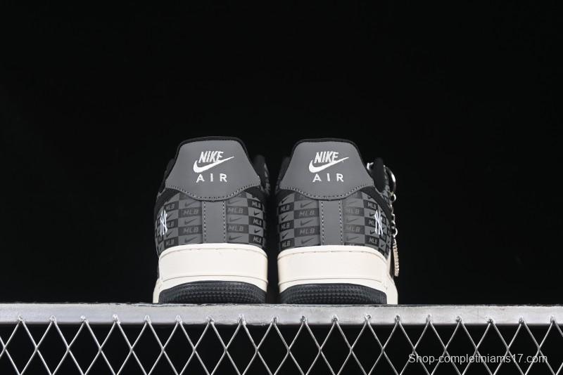 Nike Air Force 1 '07 Low MLB Collaboration Dark Checkered Beige Low-Top Casual Sneakers - DF0188-038