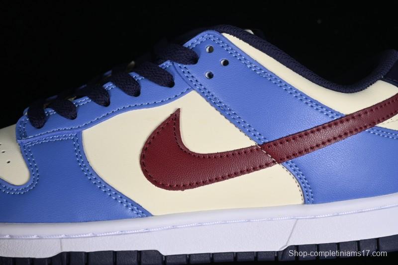 Nike Dunk Low SB Skateboarding Shoes in White Blue Red Colorway - FV8119-161