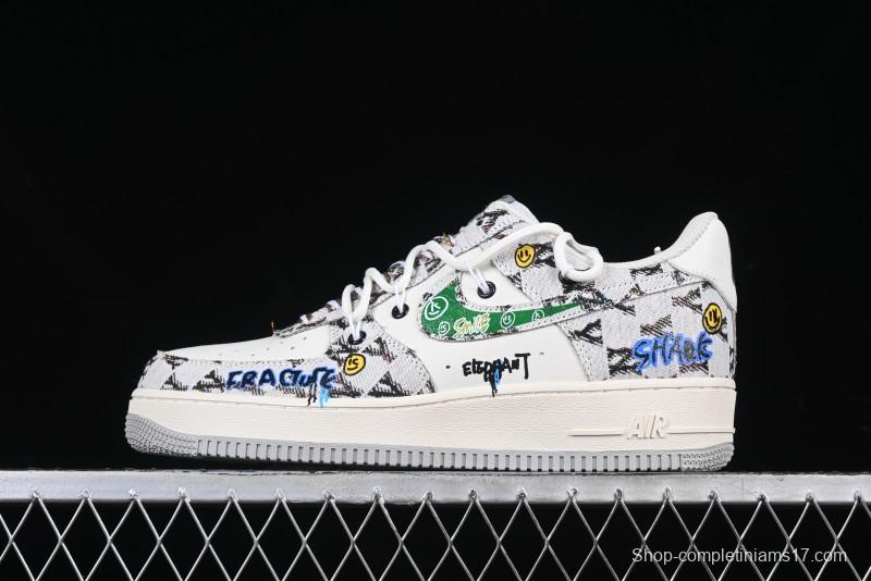 Nike Air Force 1'07 Low Hip Hop MLB Casual Lace-Up Sneakers - BD0077-333