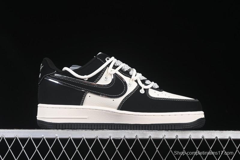 Nike Air Force 1 '07 Low The North Face Collaboration Suede Black Drawstring Casual Sneakers - SJ1198-101