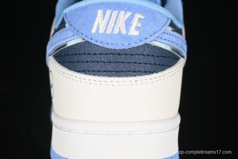 Nike SB Dunk Low Lightning Collaboration - Light Blue Swoosh Anniversary Custom Low-Top Casual Skate Shoes - LW1818-107