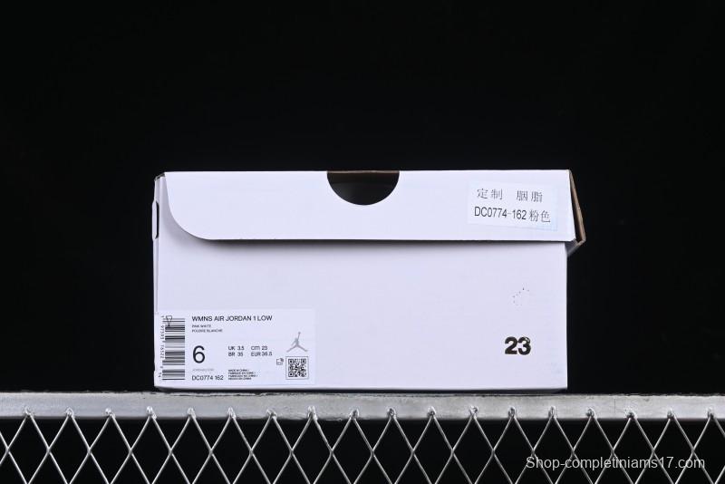 Nike Air Jordan 1 Low AJ1 Custom White Pink Low-Top Casual Lifestyle Sneakers - DC0774-162
