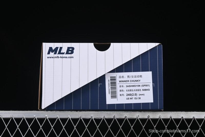 New York Yankees MLB Winner Chunky Height Increasing Thick Sole Running Shoes - 3ASHWD15N50BKS