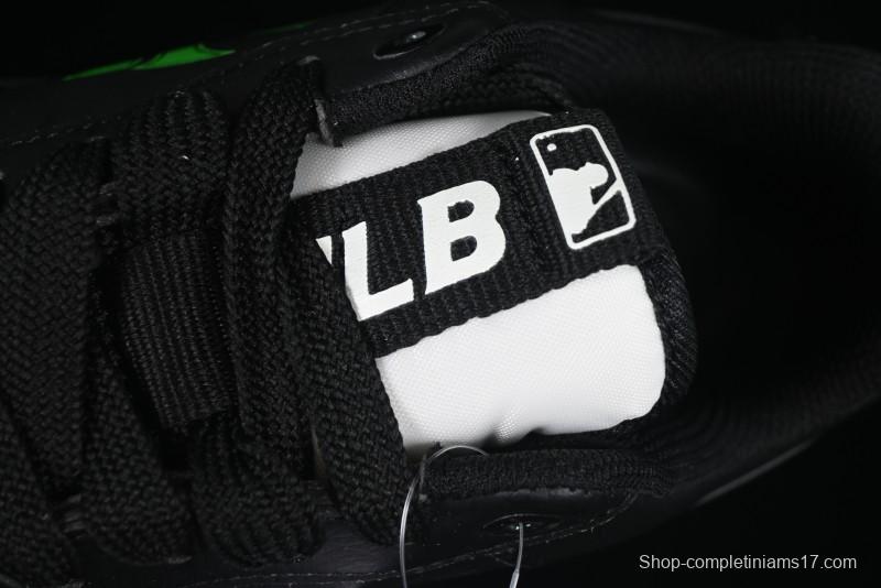 NY Yankees Black & Neon Green Sneakers - Classic Streetwear Style