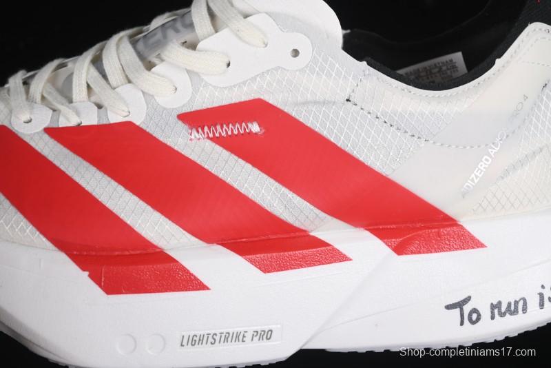 Adidas Lightstrike Pro Running Shoes - White/Red with Inspirational Design