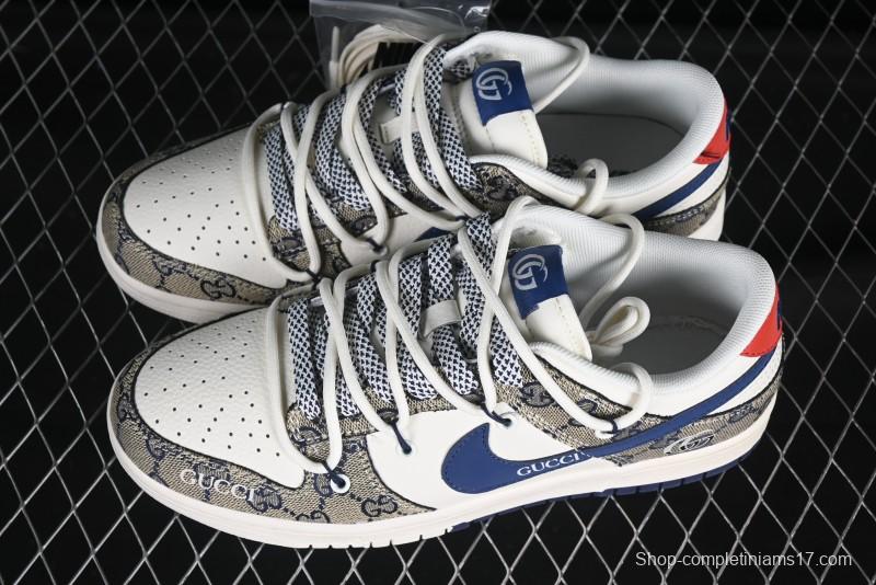 Gucci x Nike Dunk Low Designer Collaboration Sneakers - Premium Monogram Design