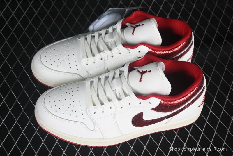 Nike Air Jordan 1 Low AJ1 White Red Low Top Casual Sneakers - HJ9338-106