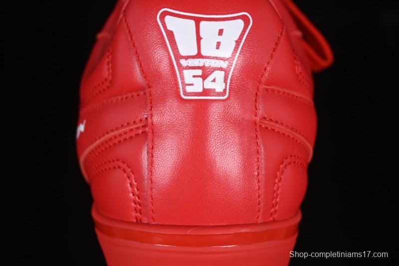 Louis Vuitton Footprint Soccer Low-Top Lifestyle Sneakers Round Toe Lace-Up Casual Shoes Red - AJF6