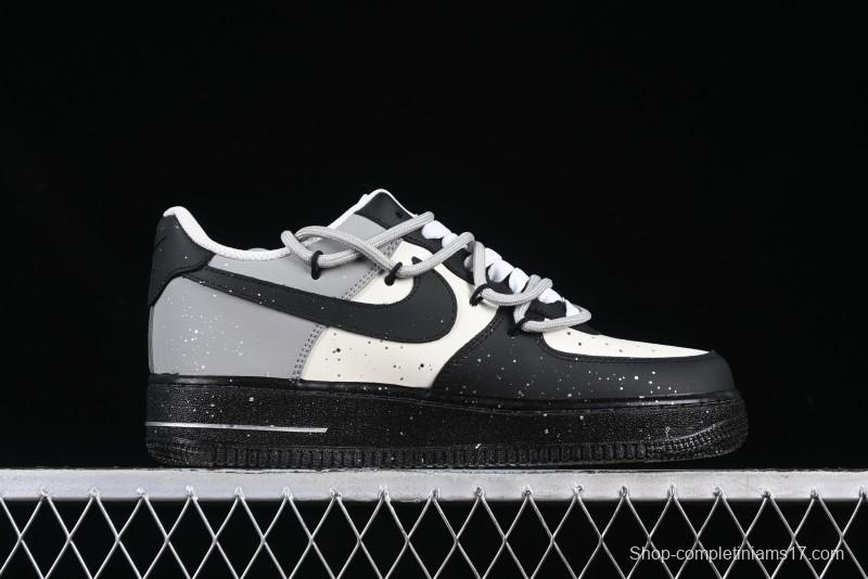 Nike Air Force 1'07 Low Star Graffiti Hand-Painted Casual Sneakers with Full-Length Air Cushion - XV7981-476