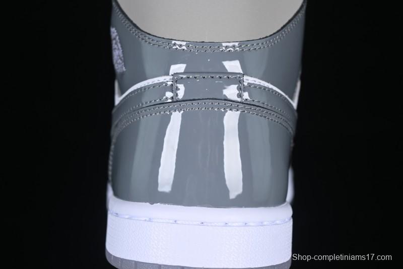 Nike Air Jordan 1 Mid AJ1 White Grey Mid Top Casual Sneakers - HF3193-100