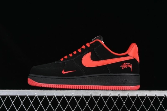 Nike Air Force 1'07 Low Stussy Collaboration Passion Orange Low-Top Casual Sneakers - DF0188-044