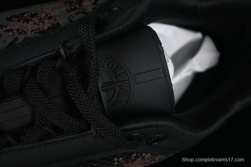 Stone Island Grime Panelled Low-Top Lifestyle Sneakers in Dark Brown - 79FWS0303