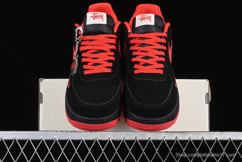 Nike Air Force 1'07 Low Stussy Collaboration Passion Orange Low-Top Casual Sneakers - DF0188-044