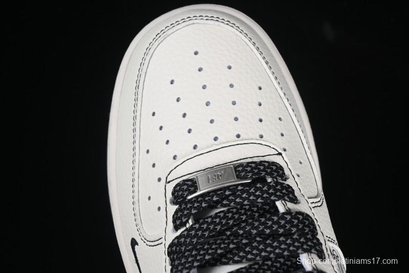 Nike Air Force 1 '07 Low Custom Casual Sneakers with Multiple Swoosh Design - HH7518-068
