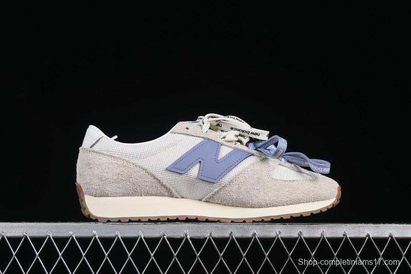 New Balance 237 Heritage Sneakers - Suede and Mesh in Muted Gray with Blue Accents