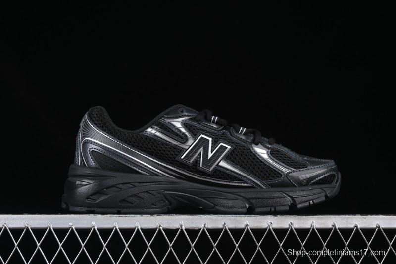 New Balance 740 Black and Silver Retro Running Sneakers for Men