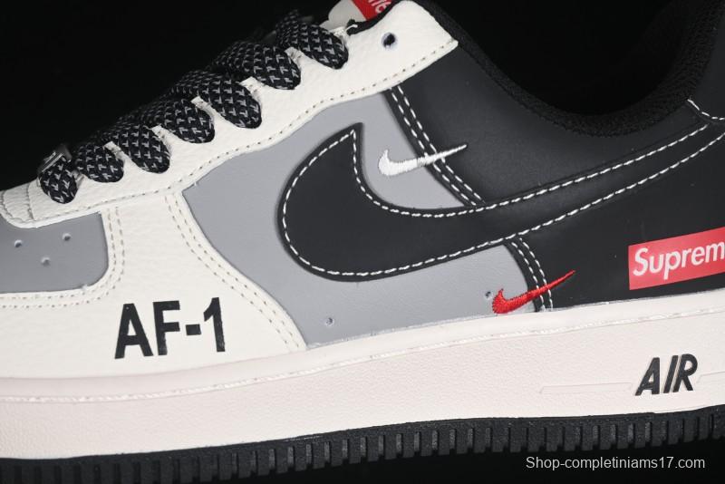 Nike Air Force 1'07 Low Supreme Casual Sneakers in Beige Grey Black - HH7518-055