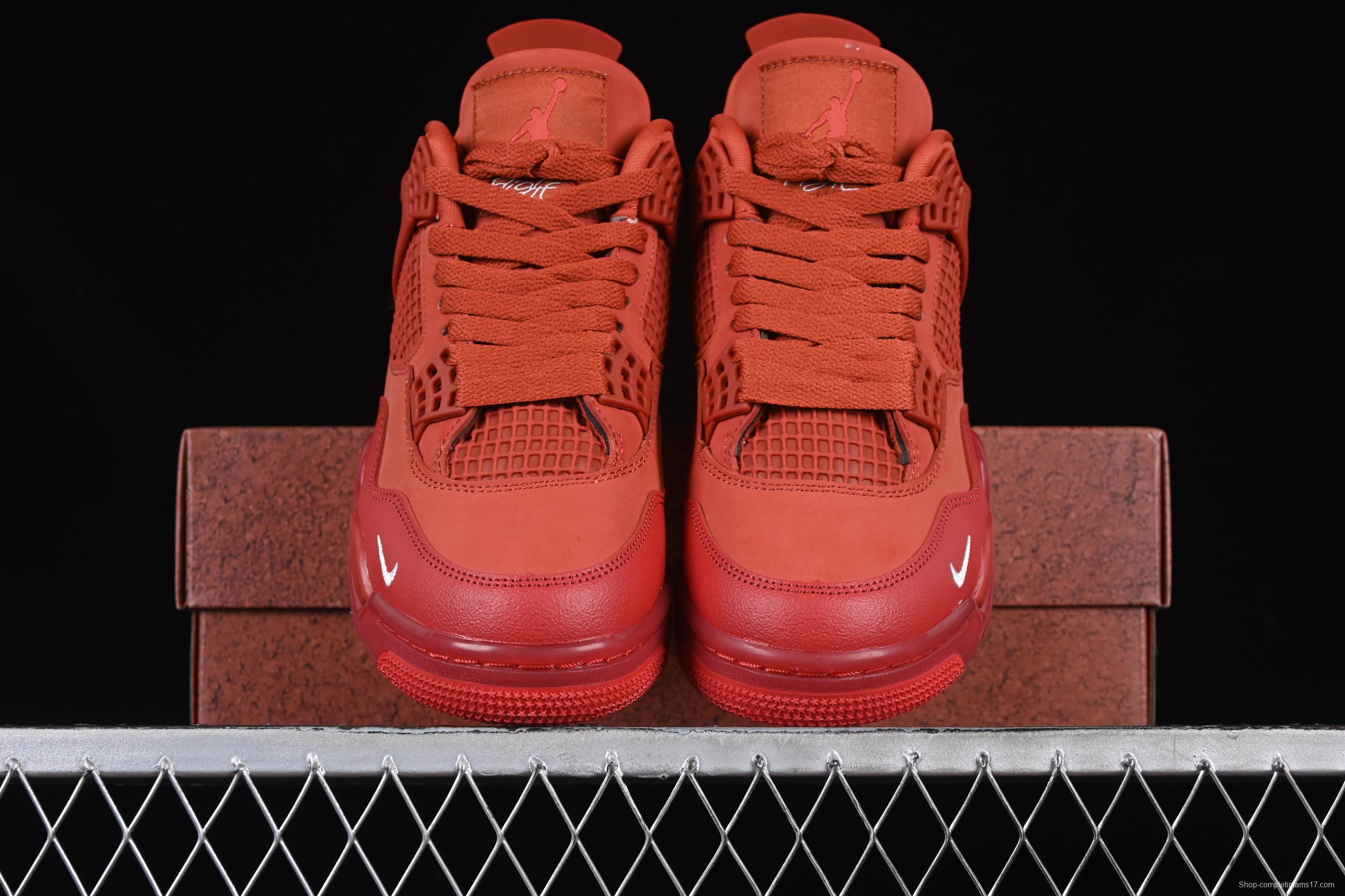 Nike Air Jordan 4 Retro OG "Brick By Brick" High-Top Sneakers with Suede and Leather Upper - HF4340-800