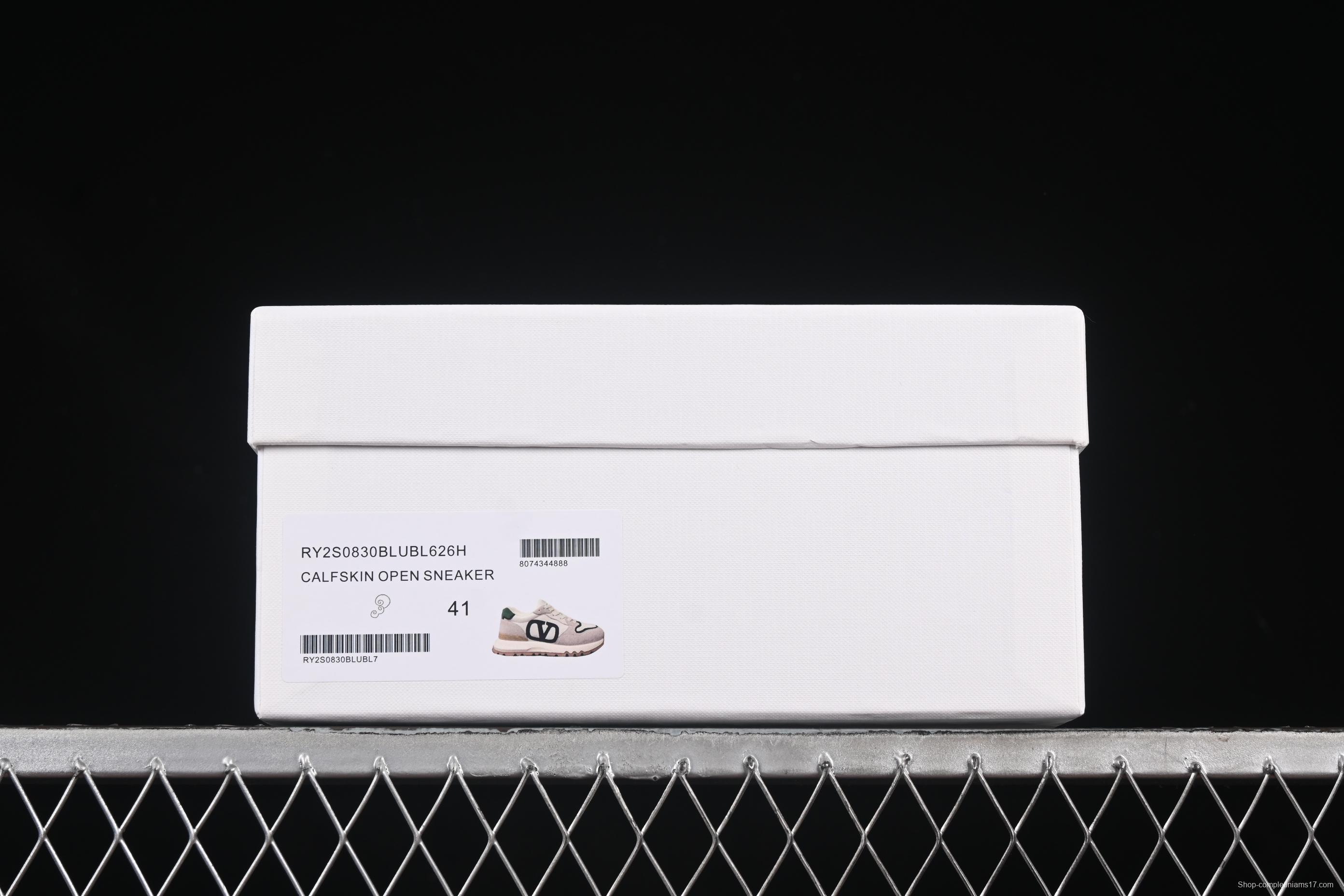 Valentino Punk Style Stitch Pattern Soft Lambskin Comfortable Lace-Up Low-Top Casual Running Shoes - MBH8