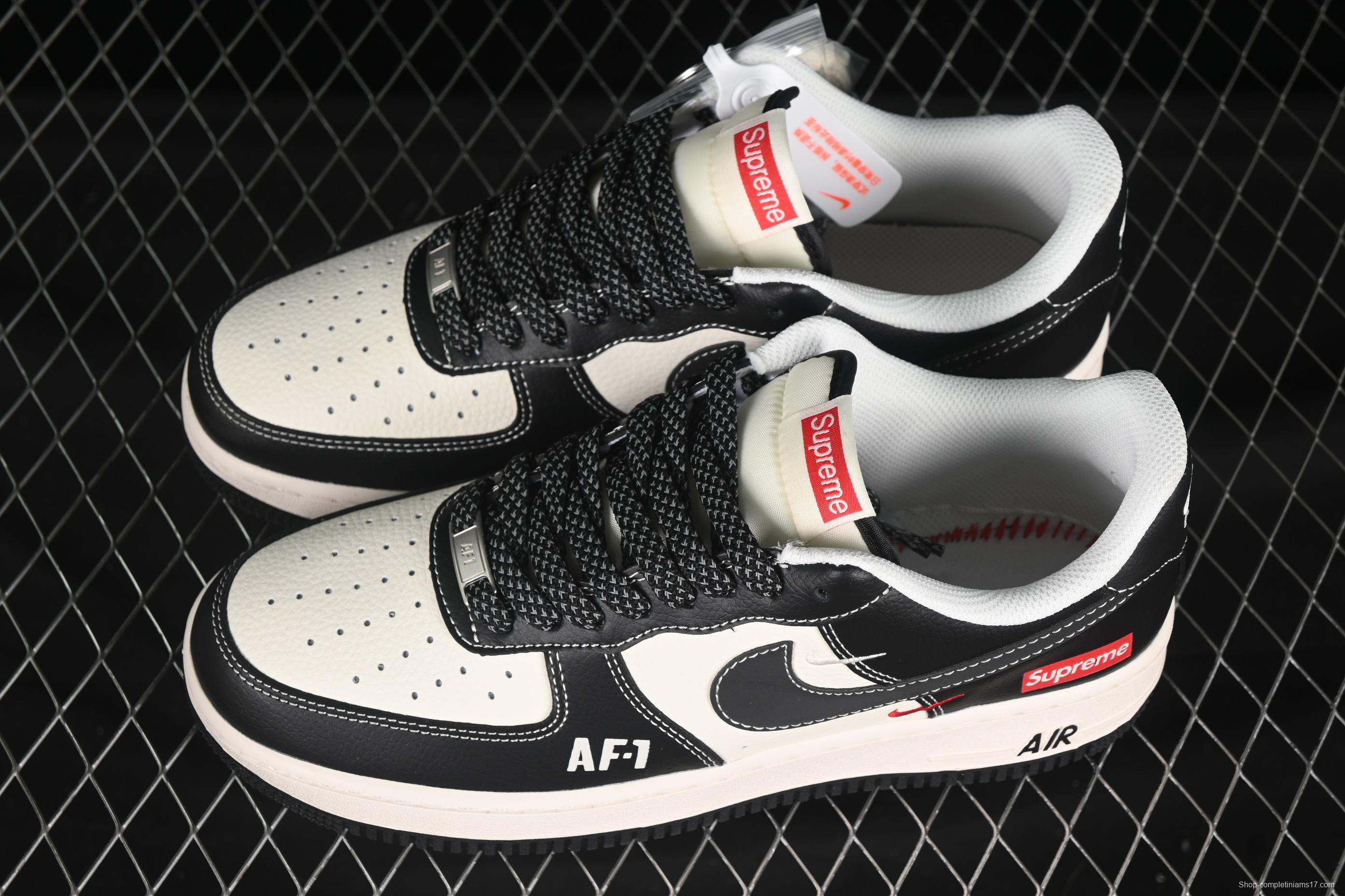 Nike Air Force 1 '07 Low Supreme Casual Sneakers in Beige Black - HH7518-053