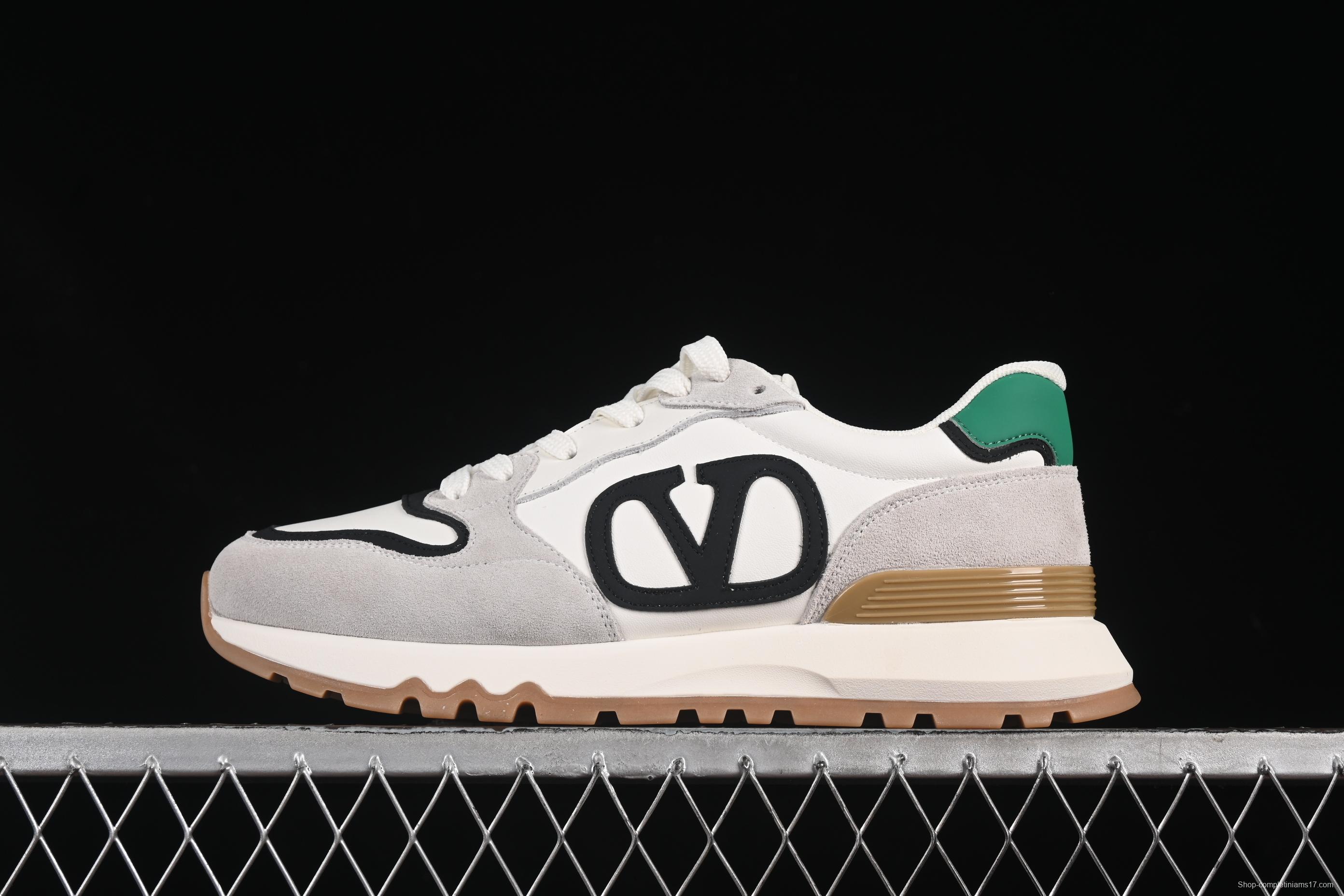 Valentino Punk Style Stitch Pattern Soft Lambskin Comfortable Lace-Up Low-Top Casual Running Shoes - MBH8