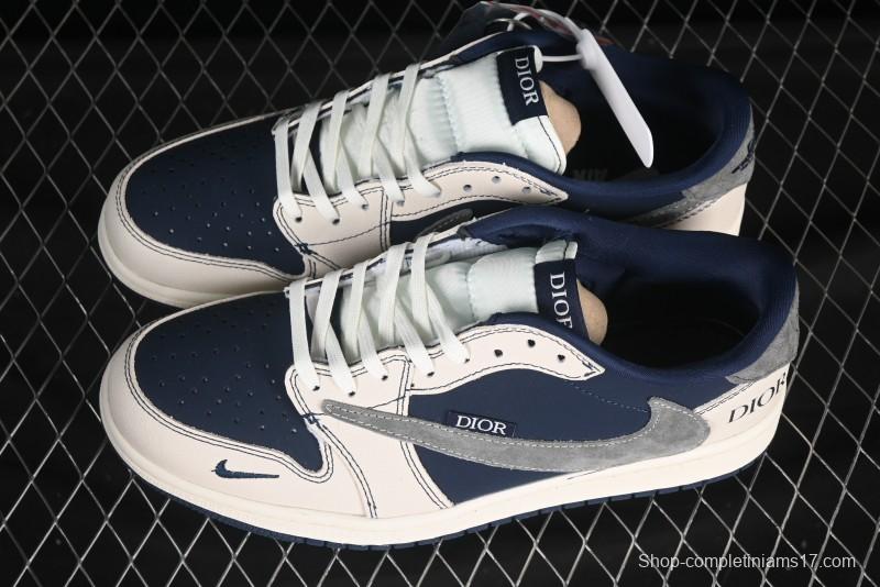 Nike Travis Scott x Fragment Design x Air Jordan 1 Low OG SP AJ1 Low Top Casual Sneakers - XS2024-012