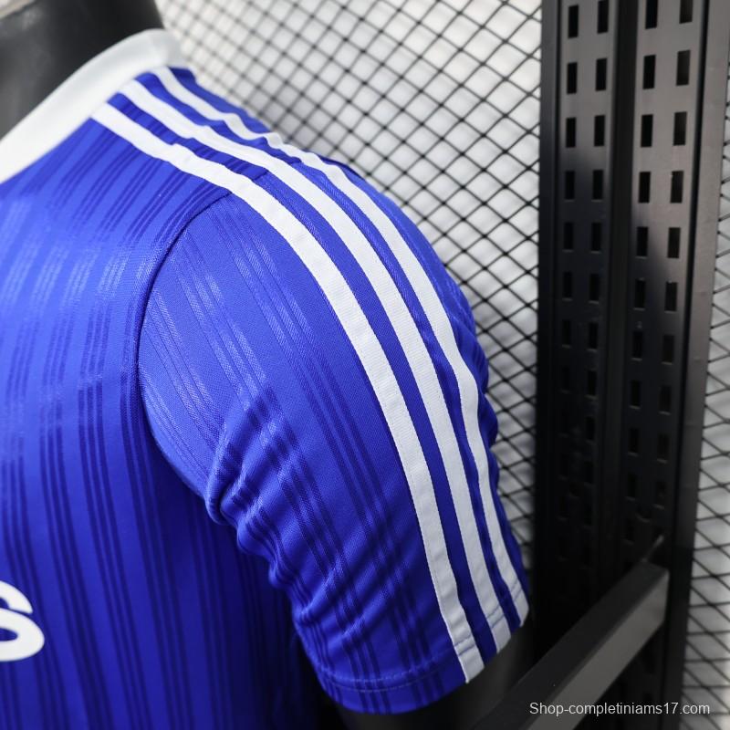 Player Version 2025 Adidas Blue with Striped Design Jersey