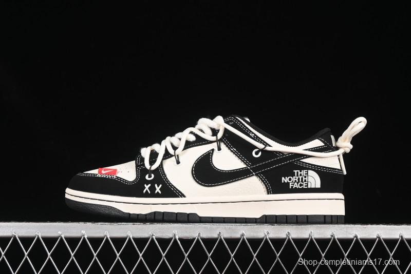 Nike SB Dunk Low The North Face Collaboration Strap Black White Black Swoosh Anniversary Custom Low-Top Skate Shoes - YX5066-287