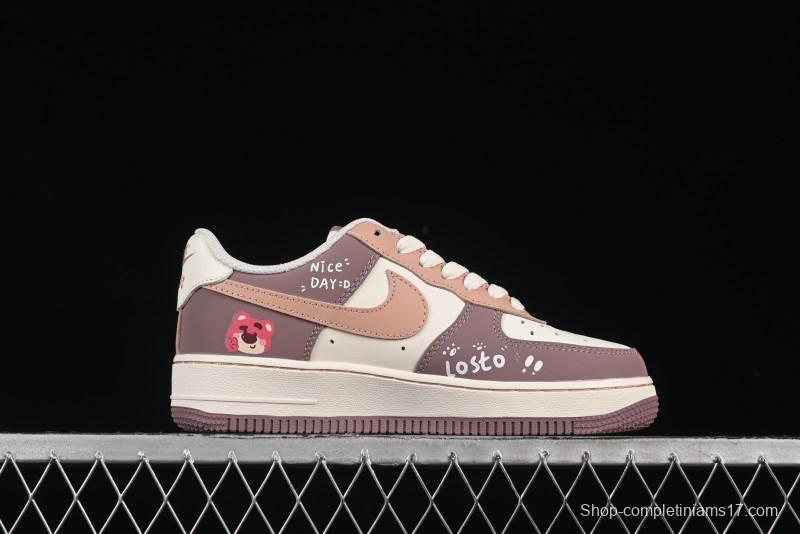 Nike Air Force 1'07 Low Strawberry Bear Custom Casual Sneakers - DB3301-551