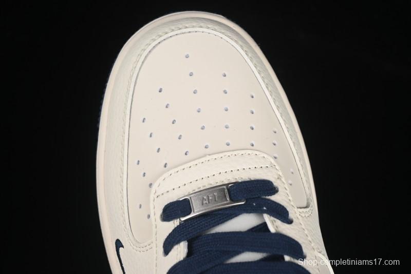 Nike Air Force 1 '07 Low Dior Collaboration Blue Iridescent Swoosh Casual Sneakers - XS1958-569